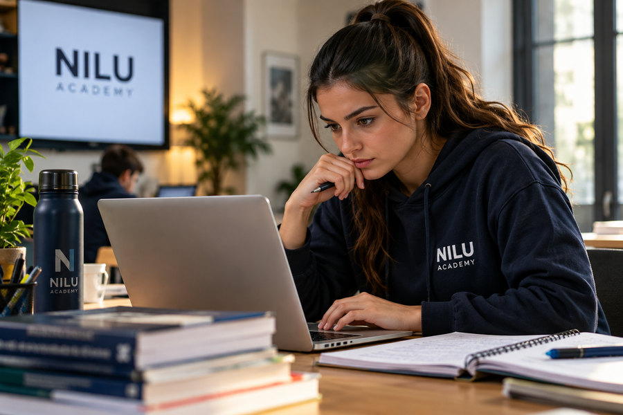 Allieva NILU durante la preparazione alla prova preselettiva di un concorso in divisa